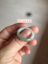 Load image into Gallery viewer, 100% natural type A dark green/green jadeite jade band ring AZ91