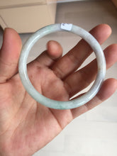 Load image into Gallery viewer, 58mm certified 100% natural type A light green/purple/white slim round cut jadeite jade bangle BN52-3126