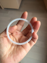 Load image into Gallery viewer, 57mm Certified Type A 100% Natural icy watery white/light purple flat slim Jadeite Jade bangle BG220-8570