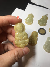 Load image into Gallery viewer, 100% natural white grade A yellow/brown/green jadeite jade Guanyin pendants AX160