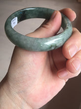 Load image into Gallery viewer, 54.5mm certified 100% natural dark green black jadeite jade bangle AS87-7064