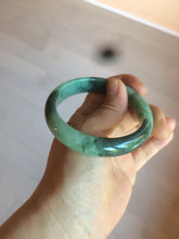 Load image into Gallery viewer, 55.5mm certified 100% natural Type A dark green/sunny green  jadeite jade bangle AX5-2839