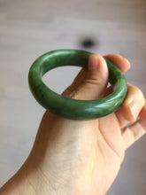 Load image into Gallery viewer, 52.7mm 100% Natural dark green/black nephrite Jade (碧玉) bangle HF36