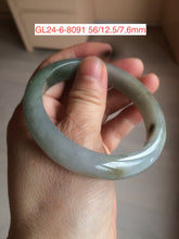 Load image into Gallery viewer, 55-57mm Certified Type A 100% Natural oily dark green/black/gray Jadeite Jade bangle group GL24