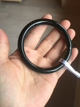 Load image into Gallery viewer, 58.5mm 100% Natural dark green/black meteorite Stellar Night sky round cut nephrite bangle HF105-8794