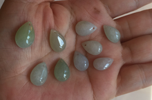 Load image into Gallery viewer, 100% natural icy watery green white type A jadeite jade small water drop pendant necklace group BP59