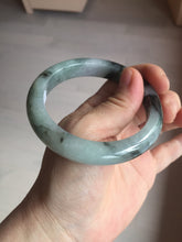 Load image into Gallery viewer, Shopify only. 56.5mm certified 100% natural type A dark green white jadeite jade bangle BN88-4487