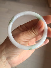 Load image into Gallery viewer, 55.8mm certified 100% natural white sunny green purple slim round cut jadeite jade bangle BL90-4666