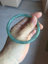 Load image into Gallery viewer, 60mm Certified Type A 100% Natural light green/blue with flying snow Guatemala slim round cut Jadeite bangle PD70-8146