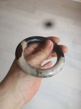 Load image into Gallery viewer, 53.4mm 100% natural chubby pink/black/brown rose stone (Rhodonite) round cut bangle XY69