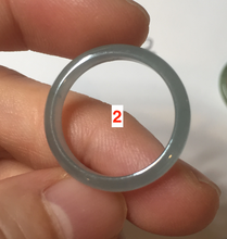 Load image into Gallery viewer, 17.5mm 7 1/4 100% natural type A icy watery green/blue icy watery Guatemala jadeite jade band ring group  BP78