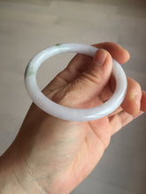 Load image into Gallery viewer, 54.5mm certified 100% natural light green/white/purple round cut jadeite jade bangle BK85-4668
