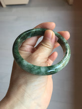 Load image into Gallery viewer, 58.3mm Certified Type A 100% Natural dark green gray black Jadeite bangle PD137-6280