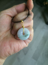 Load image into Gallery viewer, 18mm Type A 100% Natural green/purple/white Jadeite Jade safety Guardian donut Pendant group m99