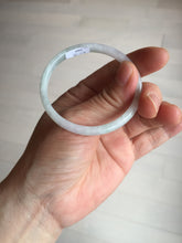 Load image into Gallery viewer, 50.5mm certified 100% natural icy watery Type A green/purple/white slim jadeite jade bangle PB138-5468
