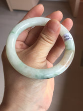 Load image into Gallery viewer, 53.5mm certified natural 100% natural Type A light green red round cut jadeite jade bangle BP22-7250