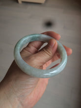 Load image into Gallery viewer, 57mm Certified 100% natural Type A light green/white  jadeite jade bangle BH49-0023