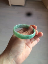 Load image into Gallery viewer, 51.7mm certified 100% natural Type A sunny green/gray jadeite jade bangle BK6-3358