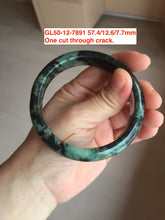 Load image into Gallery viewer, 54-63mm certified Type A 100% Natural dark green/white/black jungle camouflage color Jadeite Jade bangle group with defects GL50