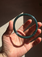 Load image into Gallery viewer, 58.8mm Certified Type A 100% Natural light green/blue/gray Guatemala slim round cut Jadeite bangle BP210-1021