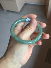 Load image into Gallery viewer, 54.5mm Certified type A 100% Natural dark green gray round cut Jadeite bangle PD44-9590