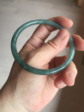 Load image into Gallery viewer, 58.8mm Certified Type A 100% Natural dark green/blue/gray/black slim round cut Guatemala Jadeite bangle GL36-16-3806