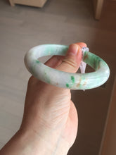 Load image into Gallery viewer, 60.2mm certified Type A 100% Natural light green sunny green light purple Jadeite Jade bangle BK138-5279
