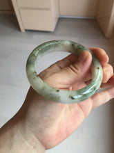 Load image into Gallery viewer, 56.4mm Certificated dark green/black/white with floating seaweed jadeite jade bangle BP21-4072