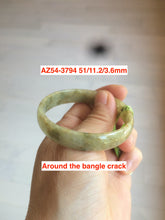 Load image into Gallery viewer, 51-52mm certificated Type A 100% Natural light green/yellow/brown thin Jadeite Jade bangle AZ54