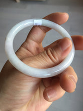 Load image into Gallery viewer, 54.8mm 100% natural Type A light purple white slim round cut jadeite jade bangle BM107-4526