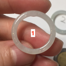 Load image into Gallery viewer, 100% natural type A icy watery light green/white jadeite jade band ring group R116