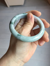 Load image into Gallery viewer, 53mm certified 100% natural Type A green white with green floating flowers jadeite bangle PD158-6291