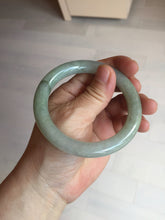Load image into Gallery viewer, 55mm certified 100% natural Type A light green gray chubby round cut jadeite jade bangle PC100-9131