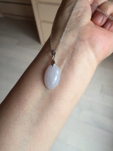 Load image into Gallery viewer, 12.3mm 100% natural type A light purple white Jadeite Jade simple is the best series pendant PB132