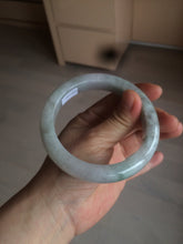 Load image into Gallery viewer, 61.8 mm certified type A 100% Natural light green/white/purple chubby Jadeite Jade bangle BH44-2807