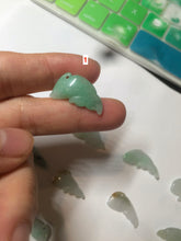 Load image into Gallery viewer, 100% Natural sunny green/white/ice clear/brown jadeite Jade baby dolphin pendant AX30 add on item