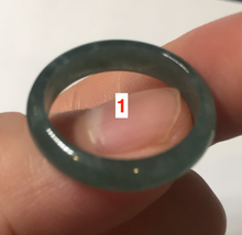 Load image into Gallery viewer, 100% natural type A icy watery light green/blue/gray  Guatemala jadeite jade band ring R118