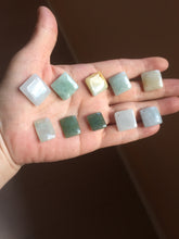Load image into Gallery viewer, 100% Natural type A  light green/yellow square or rectangle Jadeite Jade safe and sound pendant group BP62
