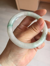 Load image into Gallery viewer, 55mm Certified type A 100% Natural sunny green/white round cut Jadeite bangle BN76