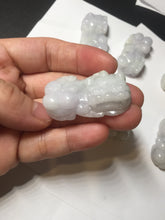 Load image into Gallery viewer, 43mm 100% natural type A light purple green white jadeite jade 3D PiXiu(貔貅) pendant/desk decor BP95