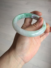 Load image into Gallery viewer, 56.1mm certified 100% natural  icy watery light white/sunny green jadeite jade bangle BN71-3879