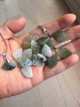 Load image into Gallery viewer, 18x11mm Type A 100% icy watery natural green blue purple white seashell/wing jadeite Jade Pendant necklace group F156