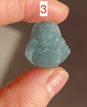 Load image into Gallery viewer, 100% Natural blue gray green  Guatemala jadeite Jade  happy buddha pendant group BH58