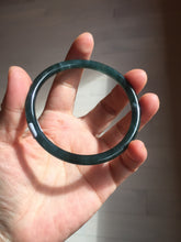 Load image into Gallery viewer, 61mm Certified Type A 100% Natural dark green/blue/gray Guatemala slim round cut Jadeite bangle BP199-5515