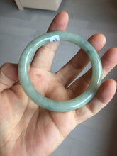 Load image into Gallery viewer, 55.5mm Certified type A 100% Natural  light green gray round cut Jadeite bangle PD43-9583