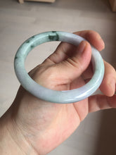 Load image into Gallery viewer, 58mm certificated Type A 100% Natural light green purple with green floating flowers Jadeite Jade bangle AS83-3016