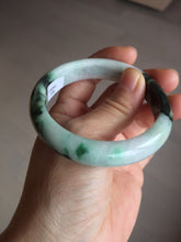 Load image into Gallery viewer, 54mm certificated Type A 100% Natural dark green/sunny green/white Jadeite Jade bangle BG40-3296