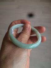 Load image into Gallery viewer, 49mm certified 100% natural Type A light green/white oval jadeite jade bangle BG27-5447
