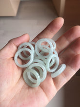 Load image into Gallery viewer, 100% natural type A icy watery light green/white jadeite jade band ring group R116