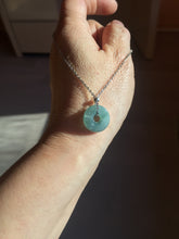 Load image into Gallery viewer, 15mm Type A 100% Natural blue light green dark green gray Guatemala Jadeite Jade Safety Guardian Button donuts Pendant group AU82